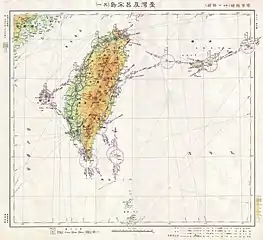 Japanese map including Luci Island (labeled as 鷺鷥島) (1943)