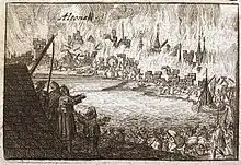 Image 2Danish town of Altona burned down during Magnus Stenbock's campaign (1713). Russian forces retaliated by burning down the Swedish town of Wolgast in the same year. (from Great Northern War)