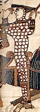 William as depicted in the Bayeux Tapestry during the Battle of Hastings