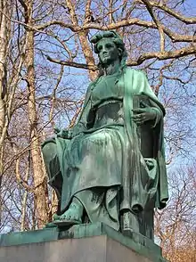 Benedict Family Monument, Riverside Cemetery, Waterbury, CT (designed by Truman H. Bartlett in 1871; sculpted by Ferdinand von Miller in 1872).