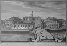 Prospect of Christiansborg Palace as seen towards the main entrance