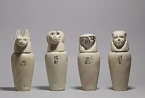 Complete set of canopic jars; 900–800 BC; painted limestone; Walters Art Museum (Baltimore, US)