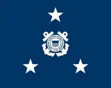 Rank flag of a U.S. Coast Guard vice admiral (unrestricted line officer)