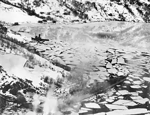 Z33 under attack by Allied aircraft on 9 February 1945