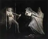 Henry Fuseli's later (1812) reworking of Garrick and Mrs. Pritchard, with the daggers.