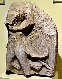 Limestone relief of a male figure from Tell al-Rimah, Iraq. Kassite. Iraq Museum