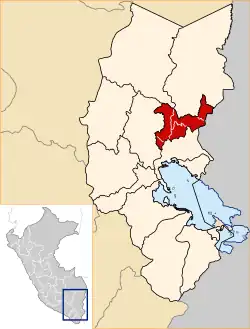 Location of San Antonio de Putina in the Puno Region