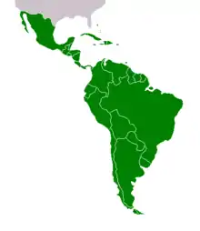 Map of Latin America and Caribbean