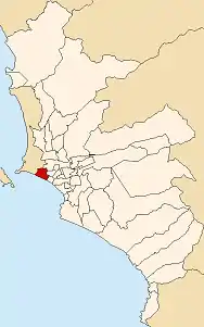 Location of San Miguel in the Lima province