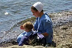 Mother and child, McKee's Half Falls Rest Area