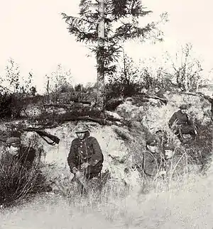Polish infantry in a trench outside Radzymin