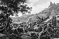 Traben-Trarbach and Grevenburg on  the Mosel (Karl Bodmer, 1841)