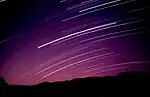 Fixed tripod mounted camera capturing "star trails"