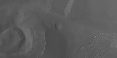 Layers in mesa on floor of crater, as seen by HiRISE under HiWish program