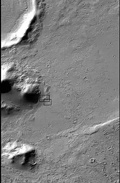 CTX context image for next two images of debris apron around mound