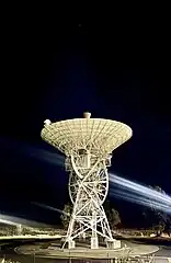 The Deep Space Station 44 radio antenna (DSS-44), used by the Manned Space Flight Network at Honeysuckle Creek, and later reassembled as DSS-46, at the Canberra Deep Space Communication Complex. Since 2010, it has been preserved as a Historical Aerospace Site.