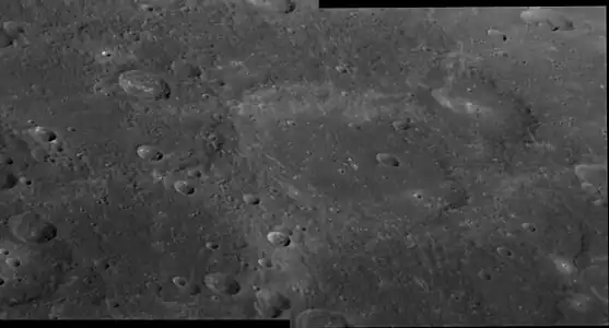 Derzhavin and Enheduanna craters from MESSENGER's second flyby of Mercury in October 2008.