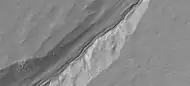 Close-up of gullies showing polygons, as seen by HiRISE under HiWish program. Polygons usually form in frozen ice-rich ground.  Note: this is an enlargement of a previous image.