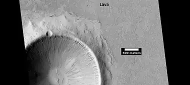 Lava flow, as seen by HiRISE under HiWish program