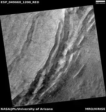 Wide view of polygons, as seen by HiRISE under HiWish program. Parts of this image are enlarged in following images.  The location is the Noachis quadrangle.