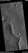 Channel, as seen by HiRISE under HiWish program.  Location is 36.968 S and 78.121 W.