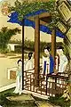 Paintings of Ladies - Leaf #2 (畫仕女圖). Ink and color on silk. Width 20.4 cm, Height 30.9 cm. National Palace Museum