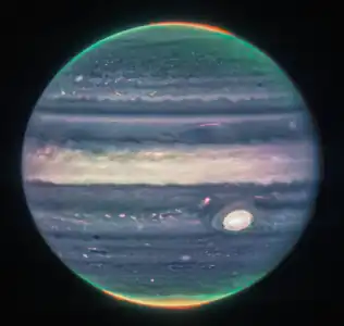 Infrared photo by James Webb Space Telescope, July 27, 2022. False colour image.