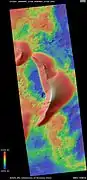 Digital terrain model of a barchan dune in Kaiser showing slip face avalanche features.