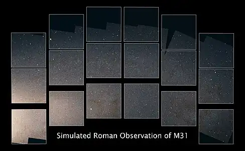 A simulated image of part of the Andromeda Galaxy
