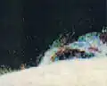Color processed  ultraviolet image  differentiating changes in a wispy prominence arch (Skylab 4, 14 December 1973)