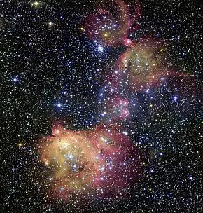 Emission nebula LHA 120-N 55 in the Large Magellanic Cloud.