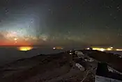 This remarkable photo shows the ESO La Silla observatory in the foreground with the planets Venus and Jupiter low in the sky and the Milky Way drifting behind them.