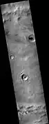 Heaviside Crater, as seen by CTX camera (on Mars Reconnaissance Orbiter).