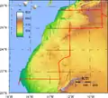 Topography of Western Sahara