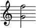 { \override Score.TimeSignature #'stencil = ##f <g' f''>2 }