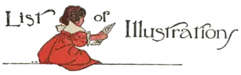 A small girl in a red dress sitting and looking at a drawing she holds in her hands. List of Illustrations: