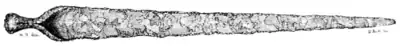 A sketch of long javelin head.