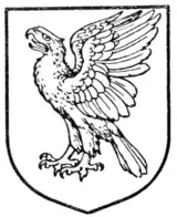 Fig. 447.—Eagle rising, wings elevated and addorsed.