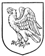 Fig. 448.—Eagle rising, wings addorsed and inverted.
