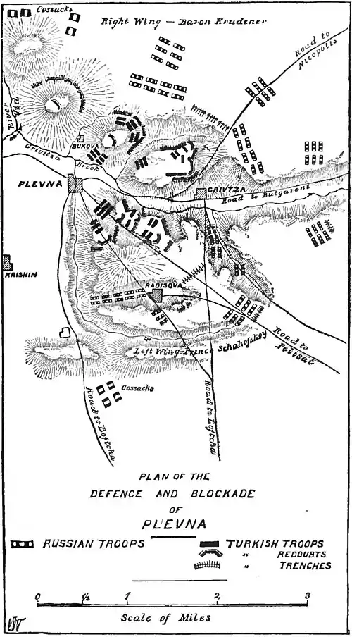 Decisive Battles Since Waterloo-Plan of the defence and blockade of Plevna.jpg
