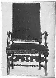 EB1911 Furniture Fig. 4.—Arm-chair, stuffed back and seat; about 1650.jpg