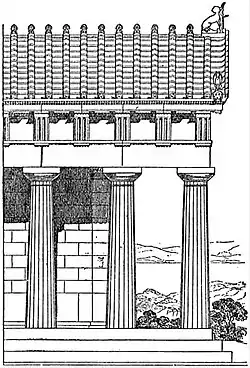 EB1911 Temple - Temple of Aphaea at Aegina - Flank elevation segment.jpg