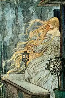 Early poems of William Morris - Florence Harrison color plate to page 086.jpg