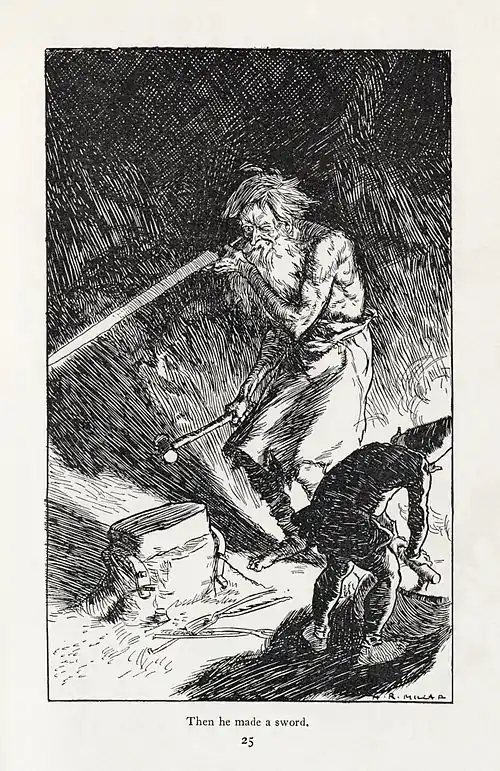 Then he made a sword.