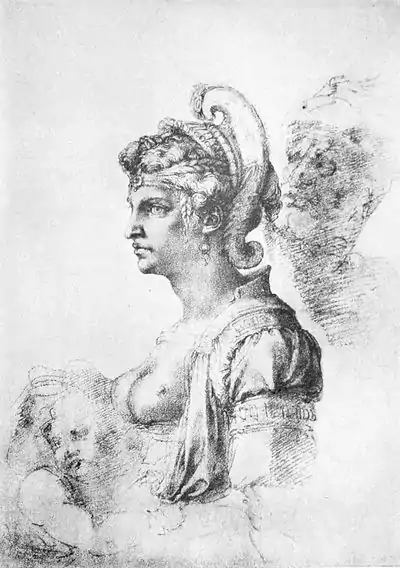 Life of Michael Angelo, 1912 - Young Woman Wearing a Helmet.jpg