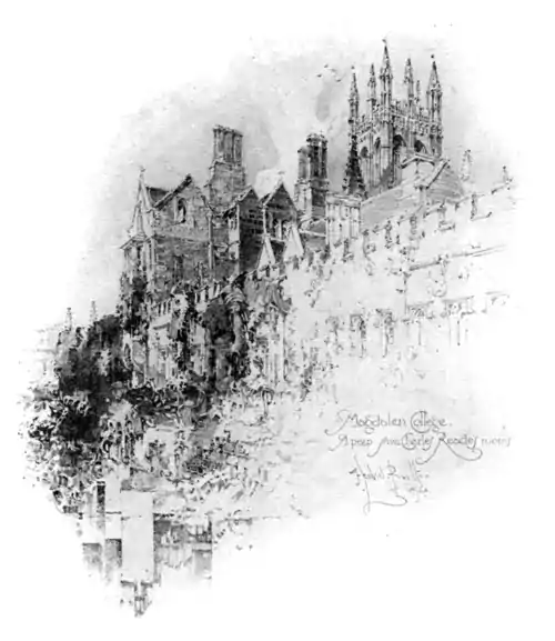 Magdalen College. A peep from Charles Reade's rooms.