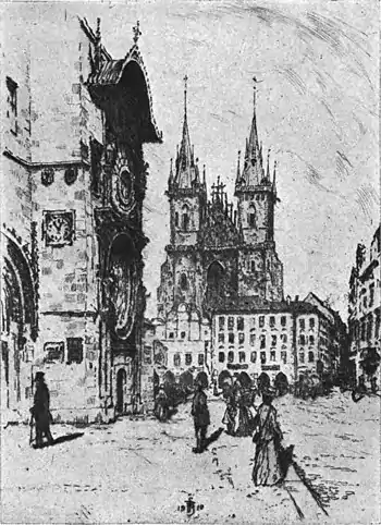 Old Town Hall and Týn Church in the book The Old Town Hall of Prague.jpg