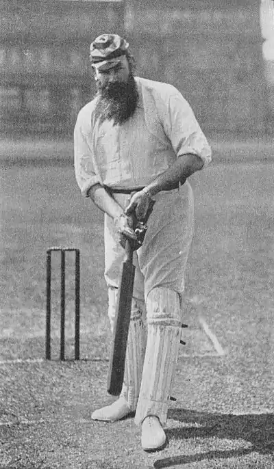 Ranji 1897 page 371 W. G. Grace forcing the ball on the on-side.jpg