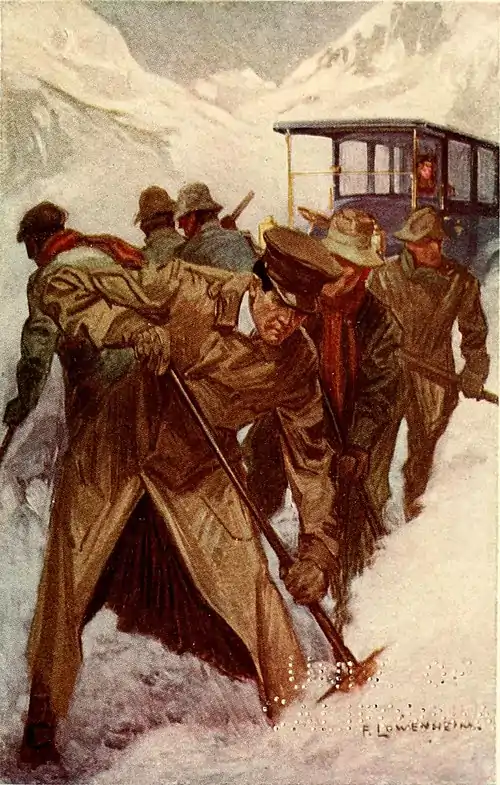 The Motor Maid - It took half an hour to dig the car out, and push her up from the hollow where the snow lay thickest.jpg