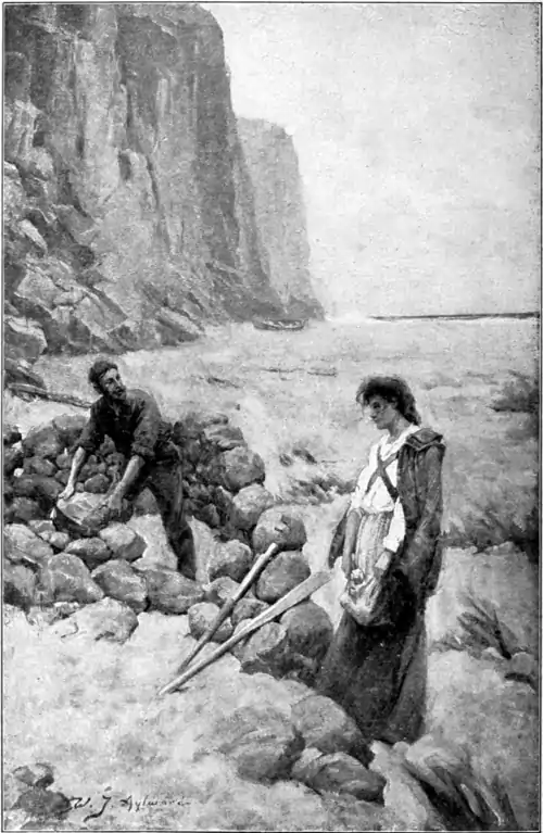 The Sea-Wolf - Frontispiece - The hut's walls rose without difficulty.png